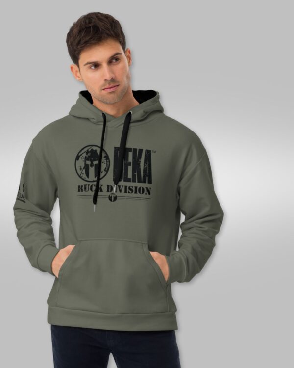 Men's Conquer Titan 6 x DEKA Ruck Up Pullover Hoodie in OD Green