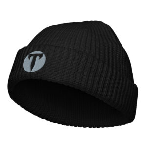 Black Fisherman Logo Beanie